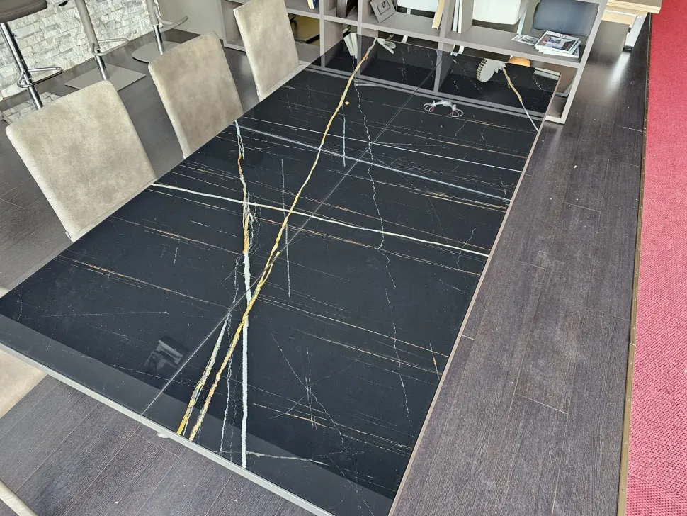 Tavolo in vetro rettangolare Random marble Ozzio a prezzo scontato