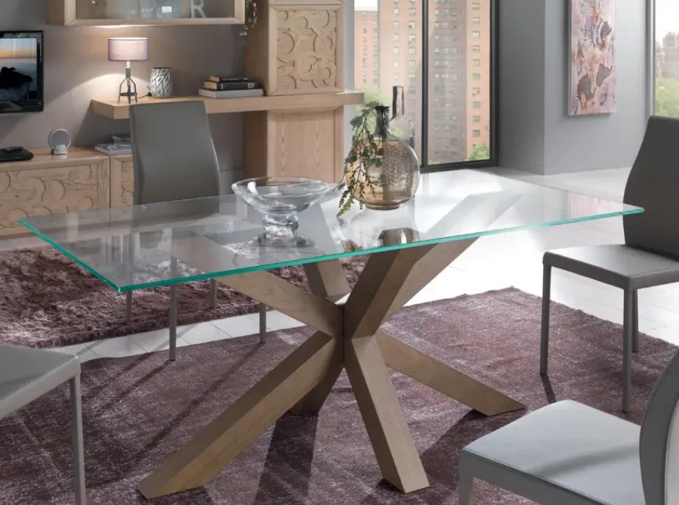 Tavolo in vetro rettangolare Cristallo rettangolare Collezione esclusiva a prezzo ribassato
