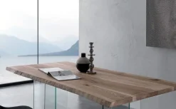 Tavolo in vetro rettangolare Glass Artigianale in offerta outlet