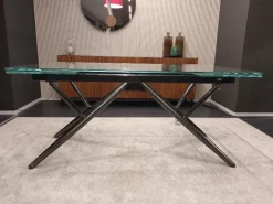 Tavolo in vetro rettangolare Bridge Bontempi a prezzo ribassato