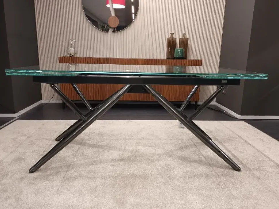 Tavolo in vetro rettangolare Bridge Bontempi a prezzo ribassato