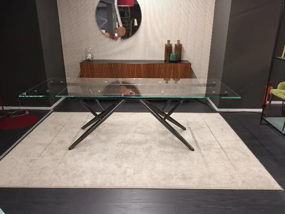 Tavolo in vetro rettangolare Bridge Bontempi a prezzo ribassato