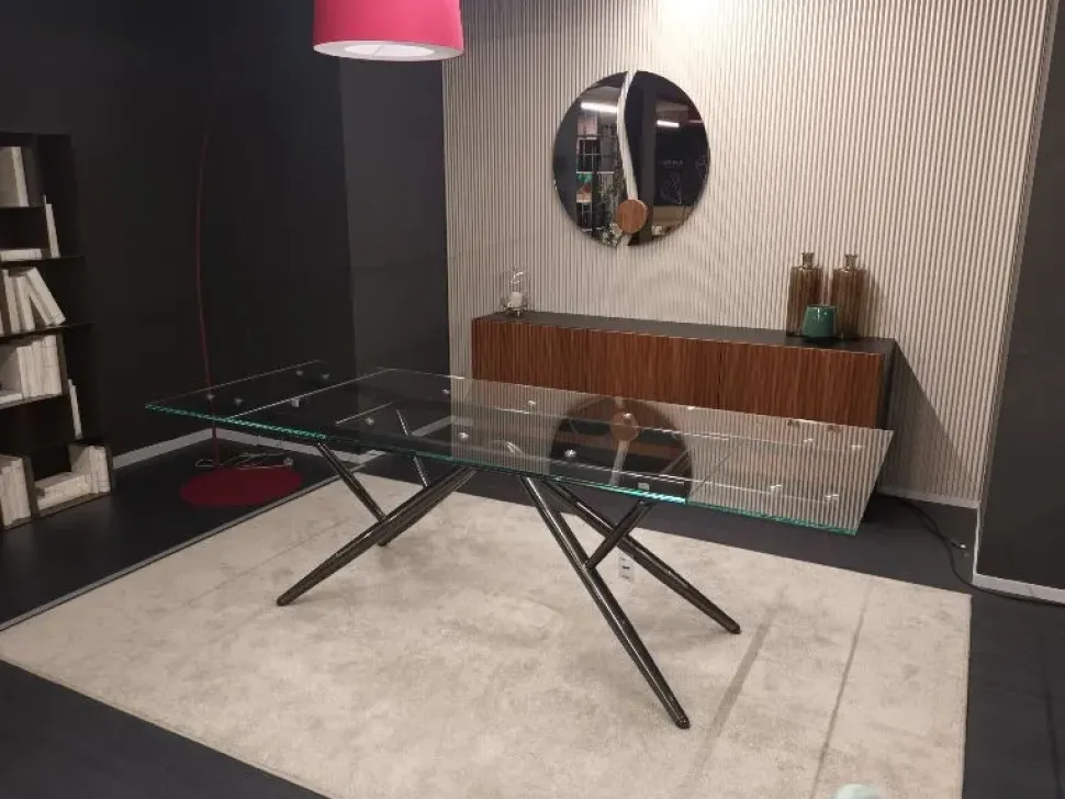 Tavolo in vetro rettangolare Bridge Bontempi a prezzo ribassato