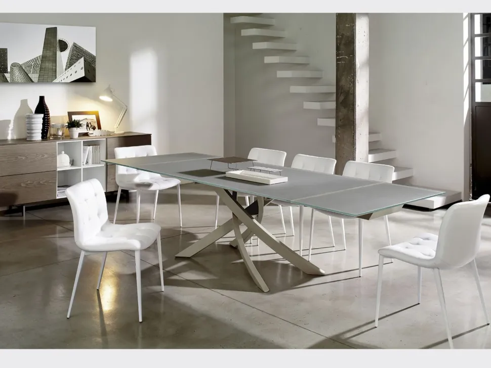 Tavolo in vetro rettangolare Artistico Bontempi in offerta outlet