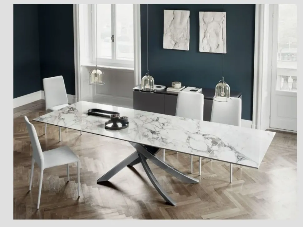 Tavolo in vetro rettangolare Artistico Bontempi in offerta outlet