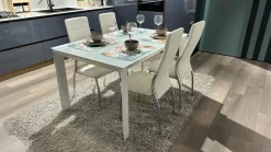 Tavolo in vetro rettangolare Diamante La casa moderna in offerta outlet