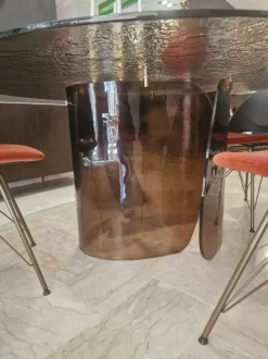 Tavolo in vetro rotondo Blur Nature design a prezzo ribassato