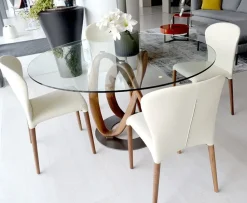 Tavolo in vetro rotondo Infinity Porada in offerta outlet