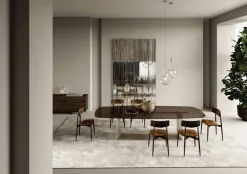 Tavolo in vetro sagomato T5 fused Tonelli design in offerta outlet