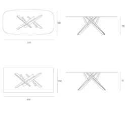 Tavolo in vetro sagomato Diago Easyline a prezzo scontato