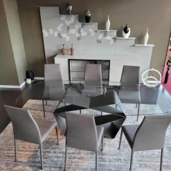 Tavolo in vetro sagomato Gem Ozzio in offerta outlet