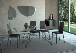 TAVOLO Md work Tavolo pranzo fisso missisipi 51 vetro luxury made in italy SCONTATO a PREZZI OUTLET