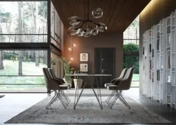 TAVOLO Md work Tavolo pranzo fisso missisipi 51 vetro luxury made in italy SCONTATO a PREZZI OUTLET