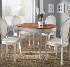 Tavolo Ovalino intarsiato Collezione esclusiva in legno Ovale allungabile