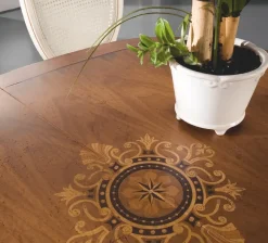 Tavolo Ovalino intarsiato Collezione esclusiva in legno Ovale allungabile