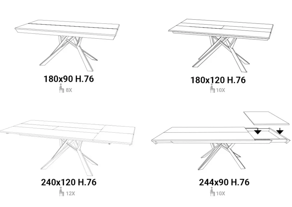 Tavolo Ozzio Lungo largo PREZZI OUTLET -30%