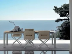 Tavolo per l'esterno modello Domino da 160/215 teak/bianco Talenti con forte sconto