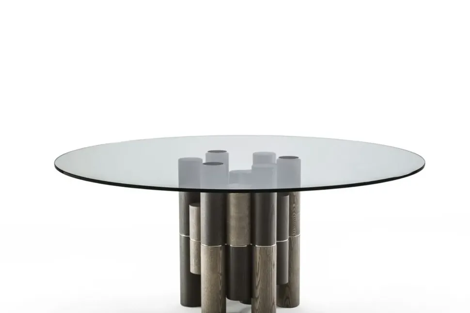 Tavolo Pilar tondo mix Porada in vetro Fisso