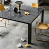 TAVOLO QUADRATO 140X140  ALLUNGABILE CRISTALCERAMICA MARMO GRECO
