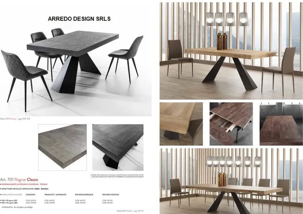 Tavolo Ragnar * La seggiola in laminato Rettangolare allungabile scontato 30%