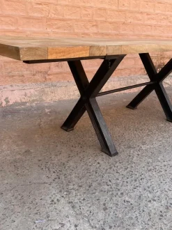 Tavolo rettangolare a cavalletto Tavolo industrial gambe  ferro/legno in offerta   Outlet etnico scontato