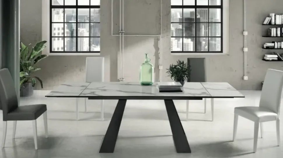 Tavolo rettangolare a cavalletto Tratto cd Md work scontato