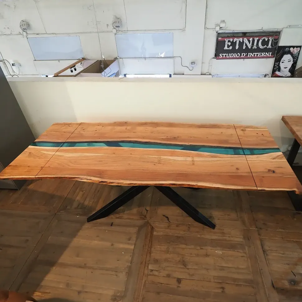 Tavolo rettangolare allungabile Tavolo teak e resina l allungabile Nuovi mondi collection