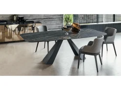 Tavolo rettangolare con basamento centrale Eliot keramik Cattelan scontato