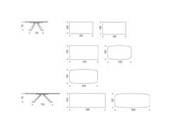 Tavolo rettangolare con basamento centrale Eliot keramik Cattelan scontato