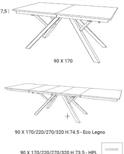 Tavolo rettangolare Diadema di Easyline a prezzo riservato