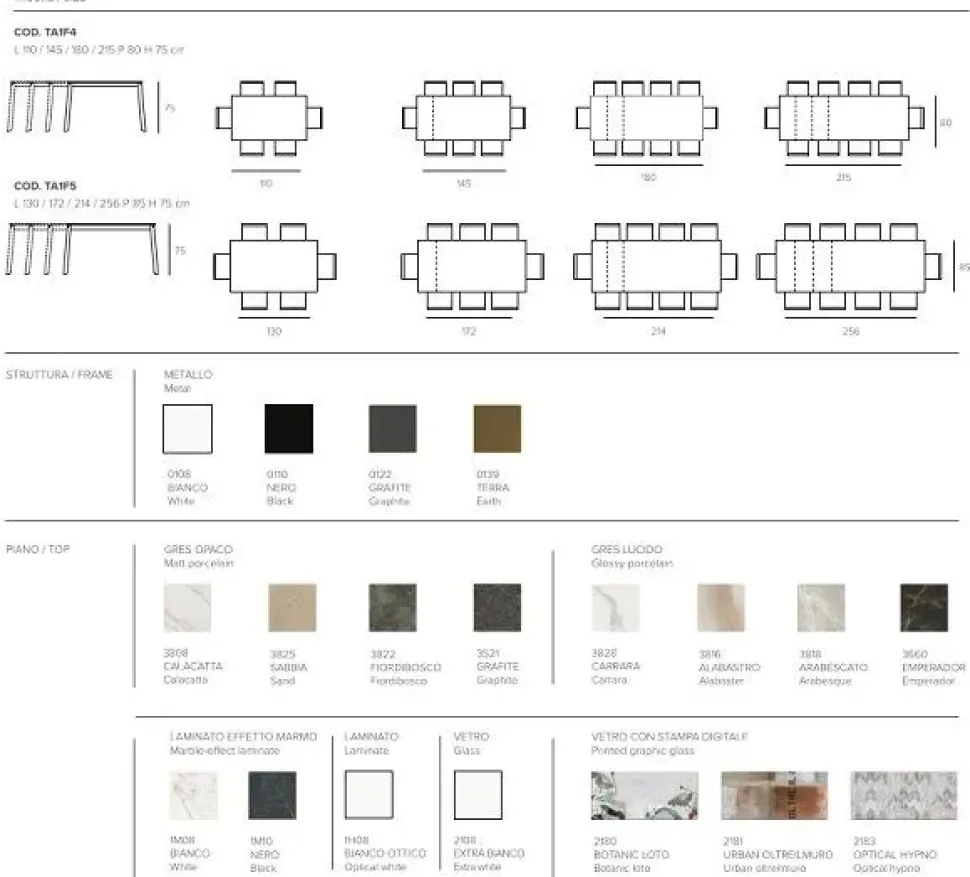 Tavolo rettangolare in ceramica Efesto 130 * di Target point in Offerta Outlet