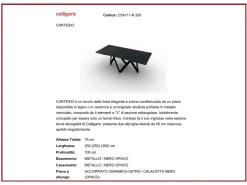 Tavolo rettangolare in ceramica Cartesio cs4111-r 200 di Calligaris in Offerta Outlet