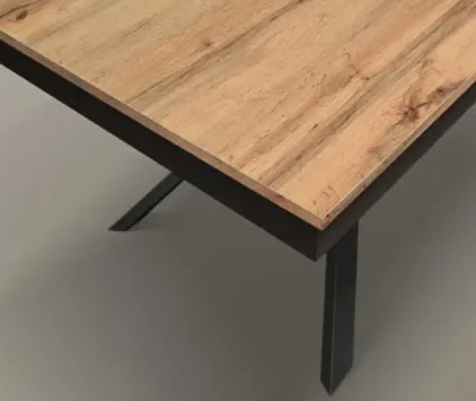 Tavolo rettangolare in laminato Tavolo allungabile con piano rovere di Collezione esclusiva in Offerta Outlet