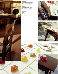 Tavolo rettangolare in legno Memphis attrezzato con piano in travertino di Parlani in Offerta Outlet