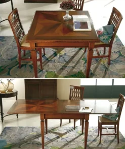 Tavolo rettangolare in legno F308 piano a stella di Falegnameria italiana in Offerta Outlet