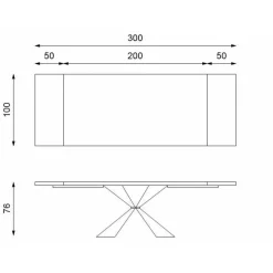 Tavolo rettangolare in legno Stark di Stones in Offerta Outlet