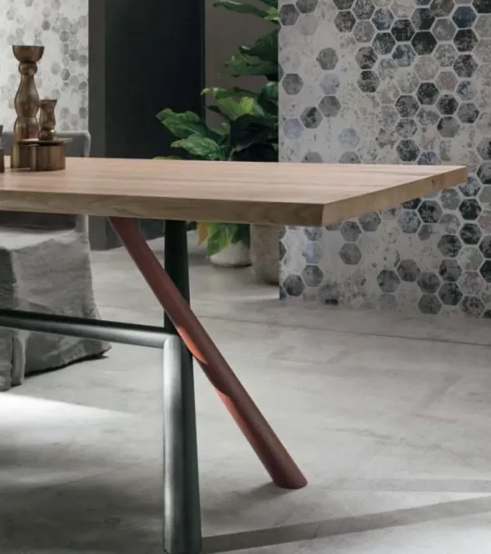 Tavolo rettangolare in legno Tudor di Tomasella in Offerta Outlet