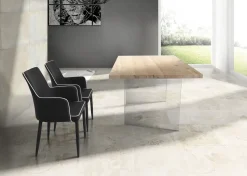 Tavolo rettangolare in legno e resina Tavolo rovere di Collezione esclusiva in Offerta Outlet