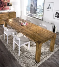 Tavolo rettangolare in legno Acheo di Fratelli mirandola in Offerta Outlet