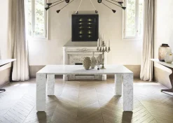 Tavolo rettangolare in marmo Modello corinto di Pianca in Offerta Outlet