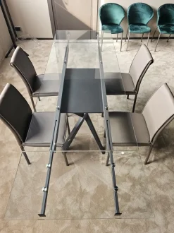 Tavolo rettangolare in vetro Romeo  di Easyline in Offerta Outlet