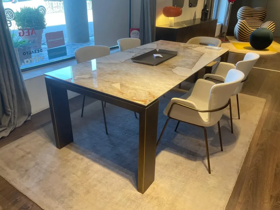 Tavolo rettangolare Tavolo 200x100 in gres atlantis di Riflessi a prezzo riservato