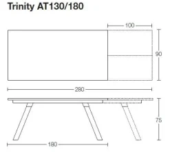 Tavolo rettangolare Trinity Altacom scontato del 29%