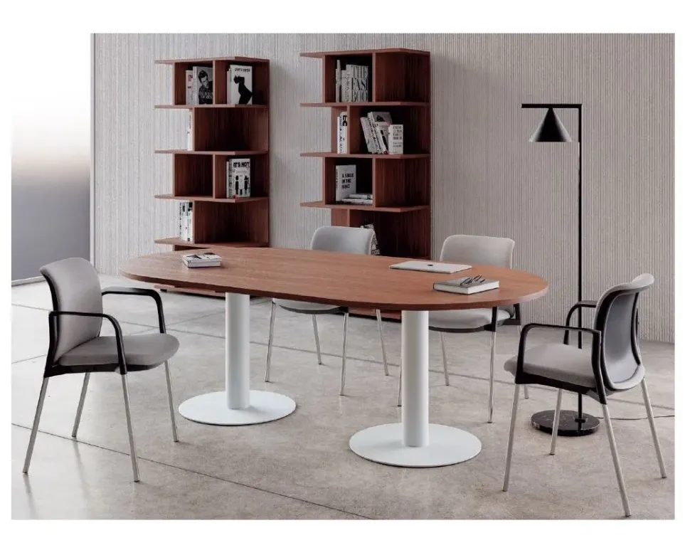 Tavolo riunione in legno Derby con 6 sedie Flycom a prezzi convenienti