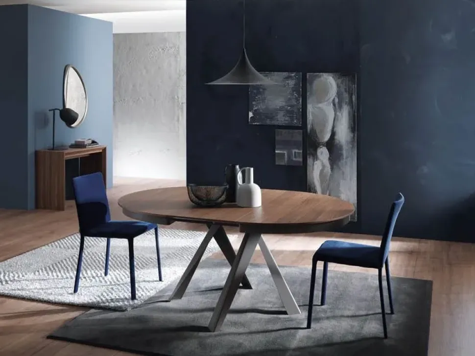 Tavolo rotondo a quattro gambe Emisfero Ozzio scontato