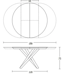 Tavolo rotondo allungabile Fahrenheit round Altacom