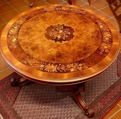 Tavolo rotondo in legno Olandese rotondo di Artigianale in Offerta Outlet