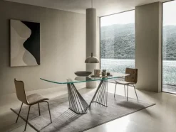 Tavolo sagomato in ceramica Arpa di Compar in Offerta Outlet