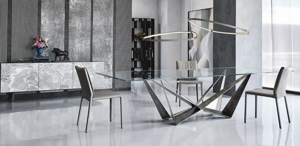 Tavolo Skorpio Cattelan italia in vetro Fisso