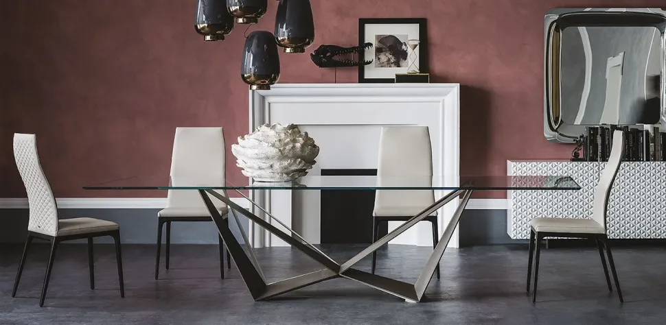 Tavolo Skorpio Cattelan italia in vetro Fisso